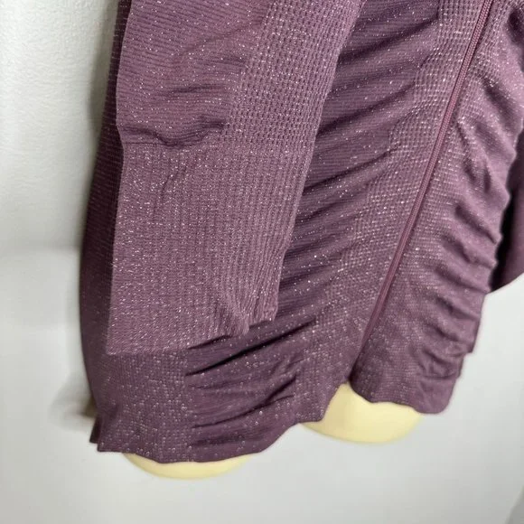 Athleta Purple Shimmer Sparkle Lightweight Long Sleeve Full Zip Hoodie - Picture 5 of 7